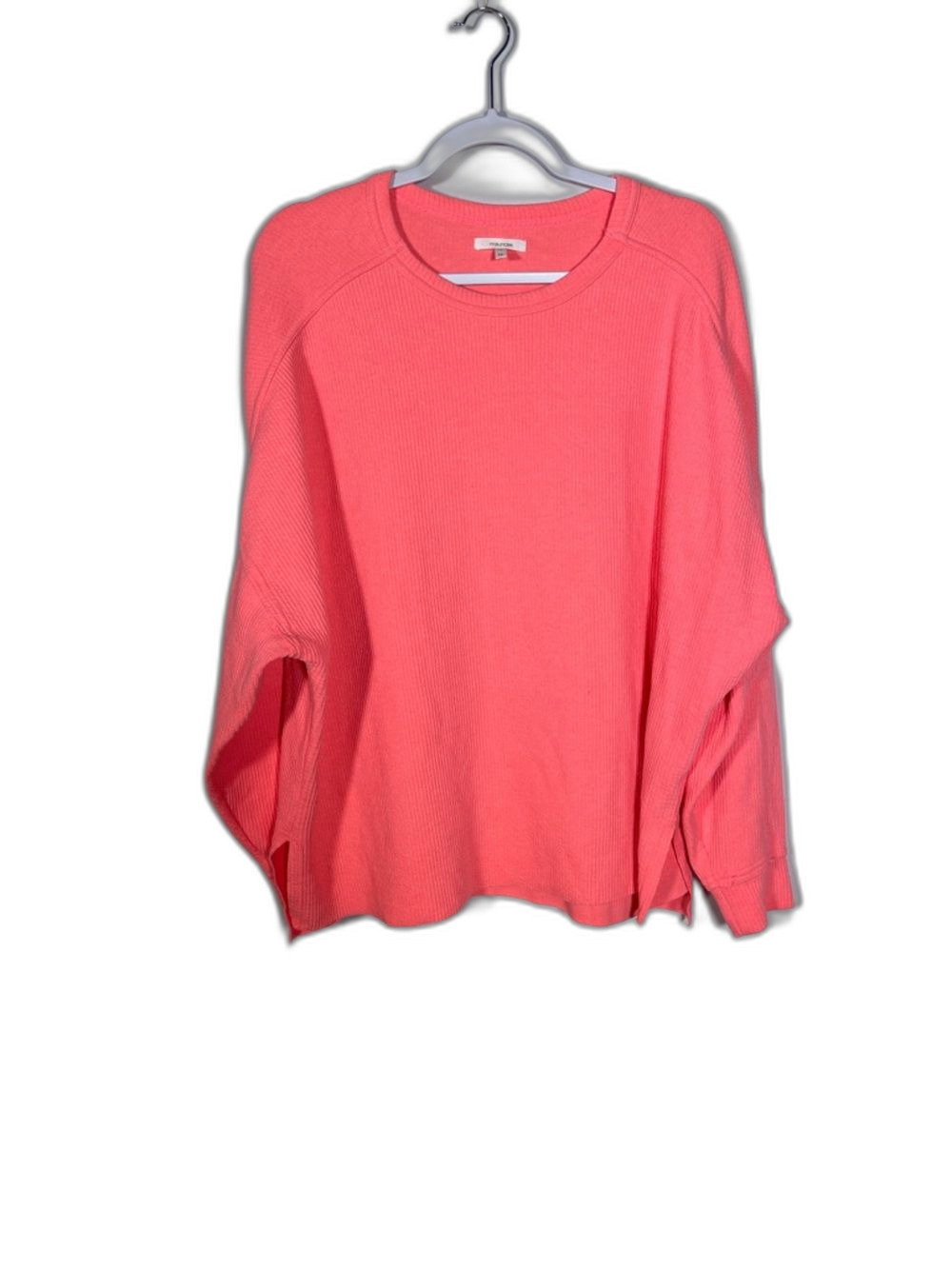 MAURICES WOMENS TEXTURED CREWNECK SWEATSHIRT PINK 1X - Picture 2 of 7